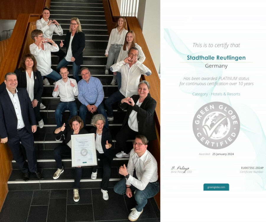 Stadthalle Reutlingen hat Green Globe Platin-Status